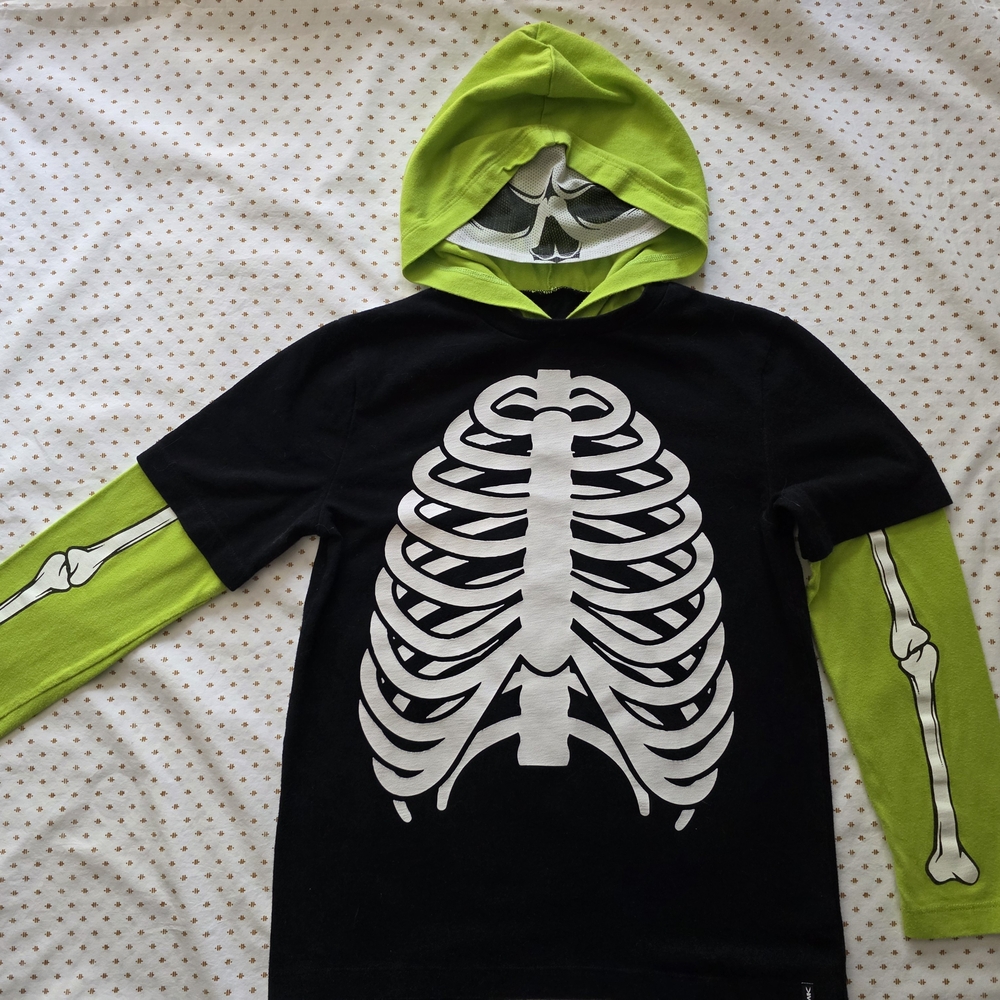 Tony Hawk Skeleton Hoodie - Black and Green